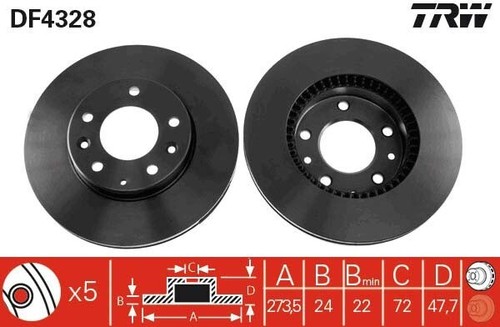 Trw bremsscheibe df4328 - bremsscheibe,